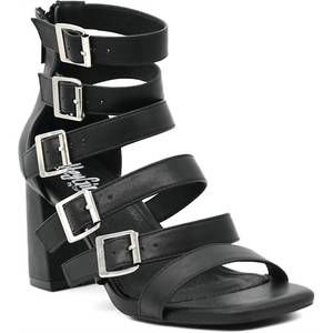 NEW CORKYS FOOTWEAR women's buckle down heel sandals in black